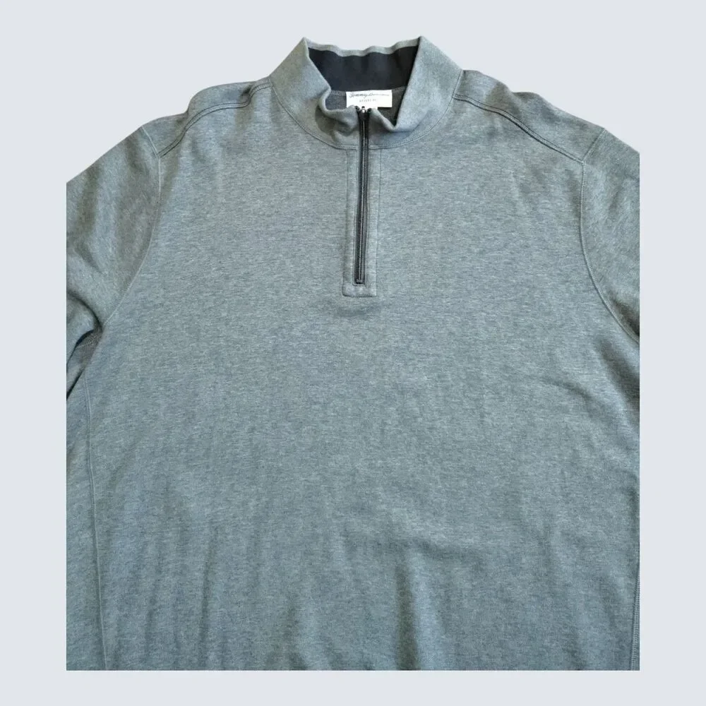 Tommy Bahama Reversible 1/4 Zip Pullover Gray Size 4XLT